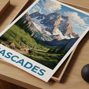 Kaskaden Poster, Kaskaden Druck, Berg Poster, Kaskaden Range Druck, Kaskaden Reise Poster, Berg Kunst, Kaskaden Kunst