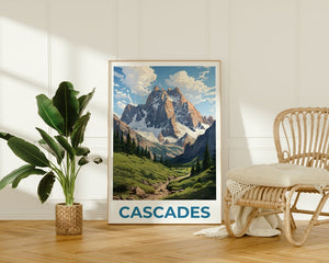 Kaskaden Poster, Kaskaden Druck, Berg Poster, Kaskaden Range Druck, Kaskaden Reise Poster, Berg Kunst, Kaskaden Kunst