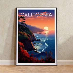 California Travel Poster, Coast Wall Art, Coast Print, California Poster, Coast Poster, California Print, California Art
