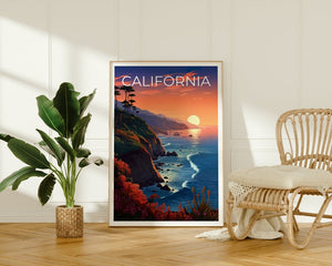 California Travel Poster, Coast Wall Art, Coast Print, California Poster, Coast Poster, California Print, California Art