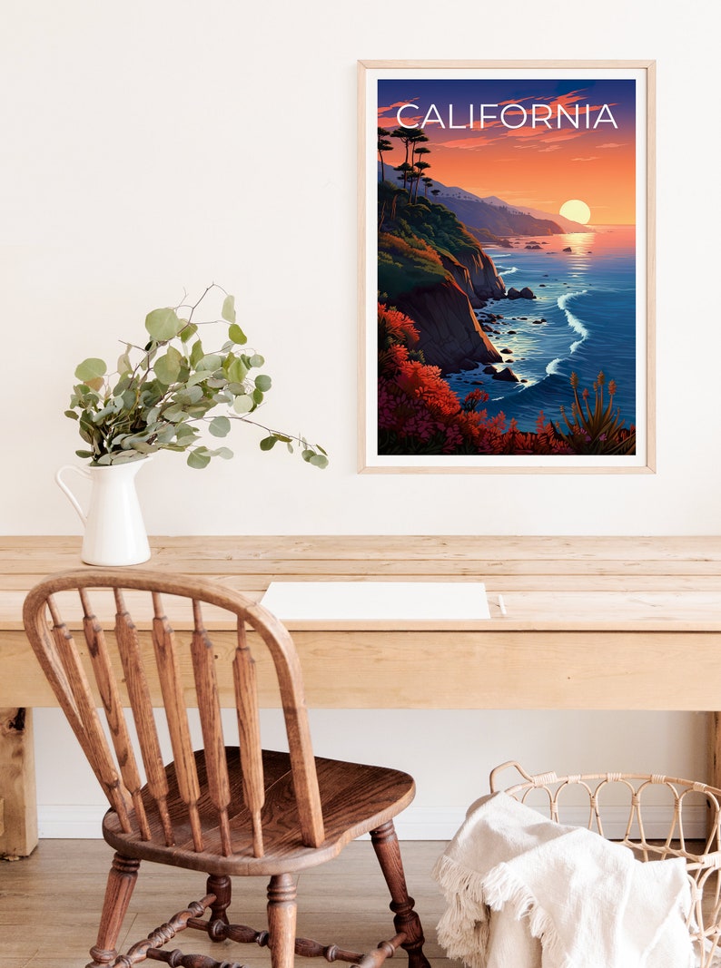 California Travel Poster, Coast Wall Art, Coast Print, California Poster, Coast Poster, California Print, California Art