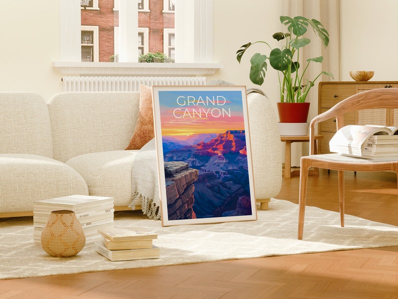 Affiche du Grand Canyon, Impression du Grand Canyon, Affiche de l'Arizona, Impression de l'Arizona, Affiche de voyage du Grand Canyon, Art de l'Arizona, Cadeau de randonnée