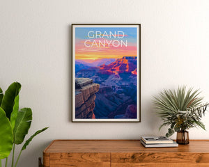 Affiche du Grand Canyon, Impression du Grand Canyon, Affiche de l'Arizona, Impression de l'Arizona, Affiche de voyage du Grand Canyon, Art de l'Arizona, Cadeau de randonnée