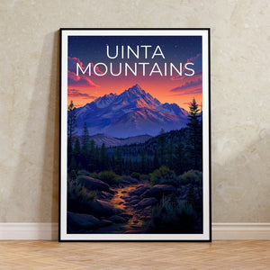 Affiche des montagnes Uinta, impression des montagnes Uinta, affiche de l'Utah, impression de l'Utah, affiche de montagne, art forestier, cadeau de randonnée