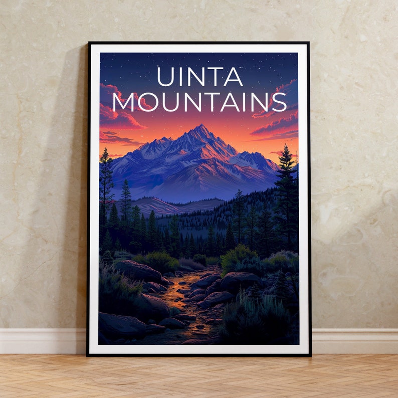 Uinta Mountains Poster, Uinta Mountains Print, Utah Poster, Utah Print, Mountain Poster, Forest Art, Hiking Gift
