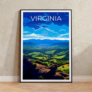 Virginia Travel Print Shenandoah National Park Poster Landscape Wall Art Forest Illustration Virginia Poster Home Decor Birthday Gift