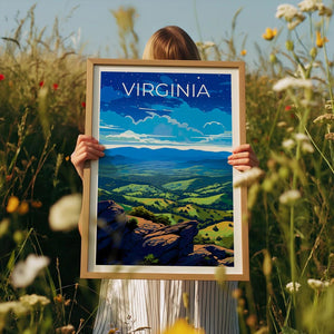 Virginia Travel Print Shenandoah National Park Poster Landscape Wall Art Forest Illustration Virginia Poster Home Decor Birthday Gift