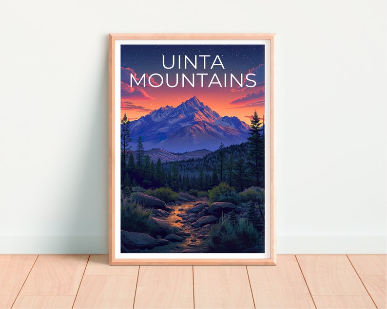 Affiche des montagnes Uinta, impression des montagnes Uinta, affiche de l'Utah, impression de l'Utah, affiche de montagne, art forestier, cadeau de randonnée