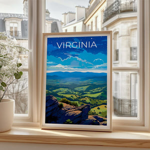 Virginia Travel Print Shenandoah National Park Poster Landscape Wall Art Forest Illustration Virginia Poster Home Decor Birthday Gift