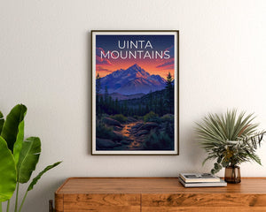 Affiche des montagnes Uinta, impression des montagnes Uinta, affiche de l'Utah, impression de l'Utah, affiche de montagne, art forestier, cadeau de randonnée