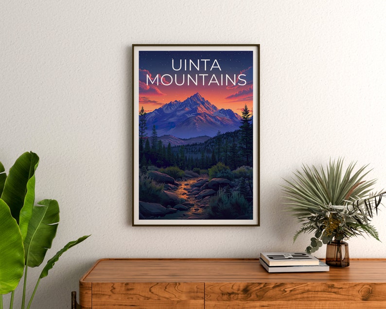Affiche des montagnes Uinta, impression des montagnes Uinta, affiche de l'Utah, impression de l'Utah, affiche de montagne, art forestier, cadeau de randonnée