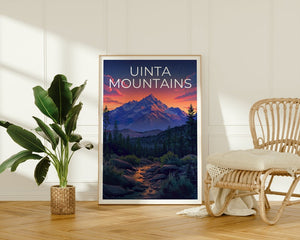 Affiche des montagnes Uinta, impression des montagnes Uinta, affiche de l'Utah, impression de l'Utah, affiche de montagne, art forestier, cadeau de randonnée