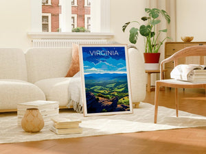 Virginia Travel Print Shenandoah National Park Poster Landscape Wall Art Forest Illustration Virginia Poster Home Decor Birthday Gift