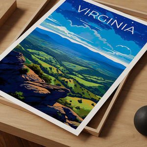 Virginia Travel Print Shenandoah National Park Poster Landscape Wall Art Forest Illustration Virginia Poster Home Decor Birthday Gift