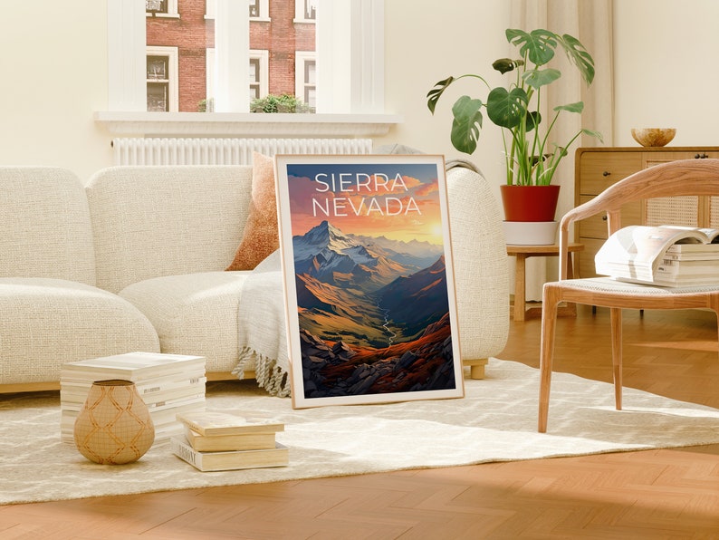 Sierra Nevada Travel Poster, Mountain Wall Art, Mountain Print, Sierra Nevada Poster, Mountain Poster, Nature Poster, Sierra Nevada Art