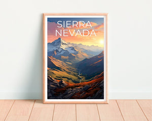 Sierra Nevada Travel Poster, Mountain Wall Art, Mountain Print, Sierra Nevada Poster, Mountain Poster, Nature Poster, Sierra Nevada Art