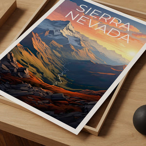 Sierra Nevada Travel Poster, Mountain Wall Art, Mountain Print, Sierra Nevada Poster, Mountain Poster, Nature Poster, Sierra Nevada Art