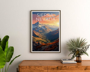 Sierra Nevada Travel Poster, Mountain Wall Art, Mountain Print, Sierra Nevada Poster, Mountain Poster, Nature Poster, Sierra Nevada Art