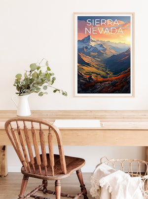 Sierra Nevada Travel Poster, Mountain Wall Art, Mountain Print, Sierra Nevada Poster, Mountain Poster, Nature Poster, Sierra Nevada Art