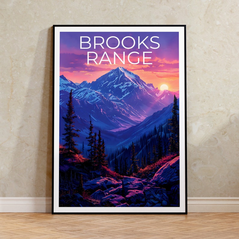 Brooks Range Poster, Alaska Print, Alaska Poster, Brooks Range Print, Wilderness Poster, Alaska Art, Hiking Gift