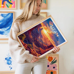 Utah Travel Print, Canyonlands National Park Poster, Nature Wall Art, Hike Illustration, Utah Landscape Poster, Home Decor, Birthday Gift