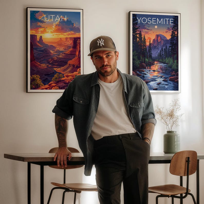 Utah Travel Print, Canyonlands National Park Poster, Nature Wall Art, Hike Illustration, Utah Landscape Poster, Home Decor, Birthday Gift