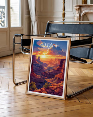 Utah Travel Print, Canyonlands National Park Poster, Nature Wall Art, Hike Illustration, Utah Landscape Poster, Home Decor, Birthday Gift