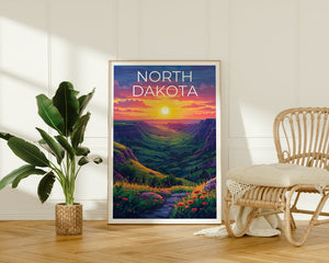 North Dakota Poster, North Dakota Print, Plains Poster, Nature Print, North Dakota Travel Poster, Great Plains Art, North Dakota Art