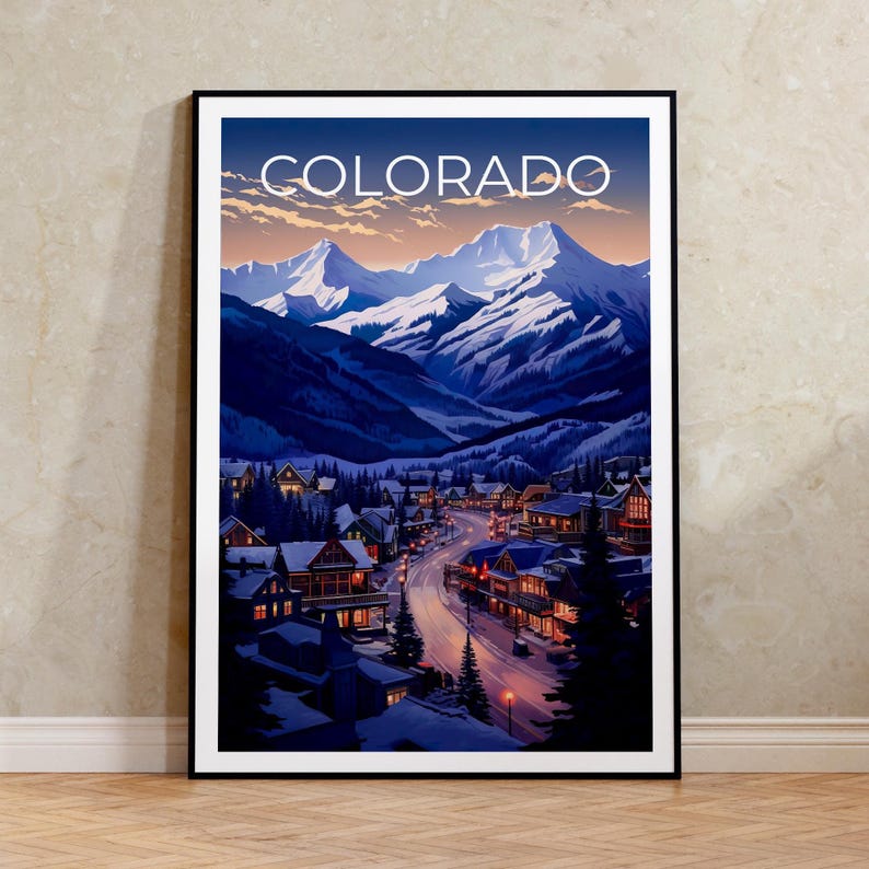 Colorado Travel Print Aspen Poster Rocky Mountains Wall Art Colorado Poster Home Decor Birthday Gift
