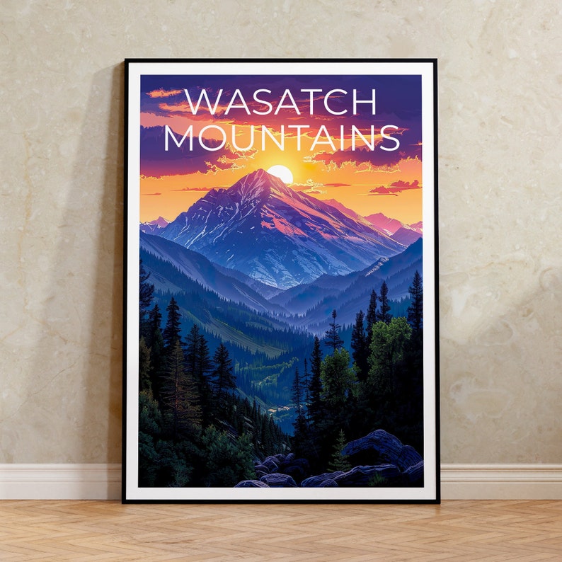 Wasatch Mountains Poster, Wasatch Print, Utah Poster, Idaho Print, Wasatch Travel Poster, Wasatch Art, Wasatch Mountains Print