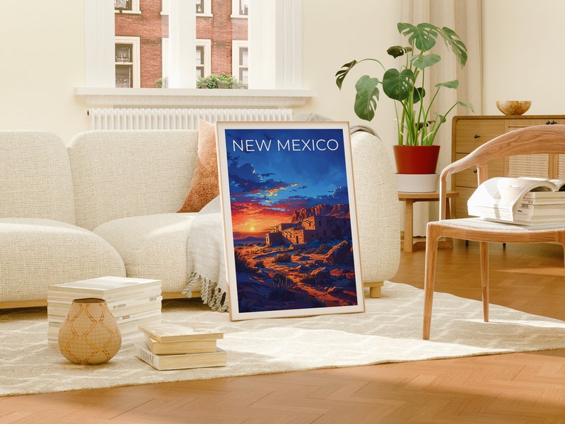 Affiche du Nouveau-Mexique, Impression du Nouveau-Mexique, Art Pueblo, Impression Pueblo, Affiche de voyage du Nouveau-Mexique, Affiche Pueblo du Nouveau-Mexique, Art mural du Nouveau-Mexique