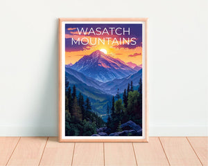 Wasatch Mountains Poster, Wasatch Druck, Utah Poster, Idaho Druck, Wasatch Reiseposter, Wasatch Kunst, Wasatch Mountains Druck
