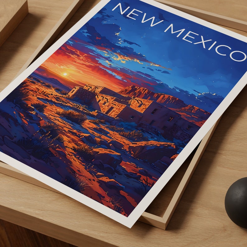 Affiche du Nouveau-Mexique, Impression du Nouveau-Mexique, Art Pueblo, Impression Pueblo, Affiche de voyage du Nouveau-Mexique, Affiche Pueblo du Nouveau-Mexique, Art mural du Nouveau-Mexique