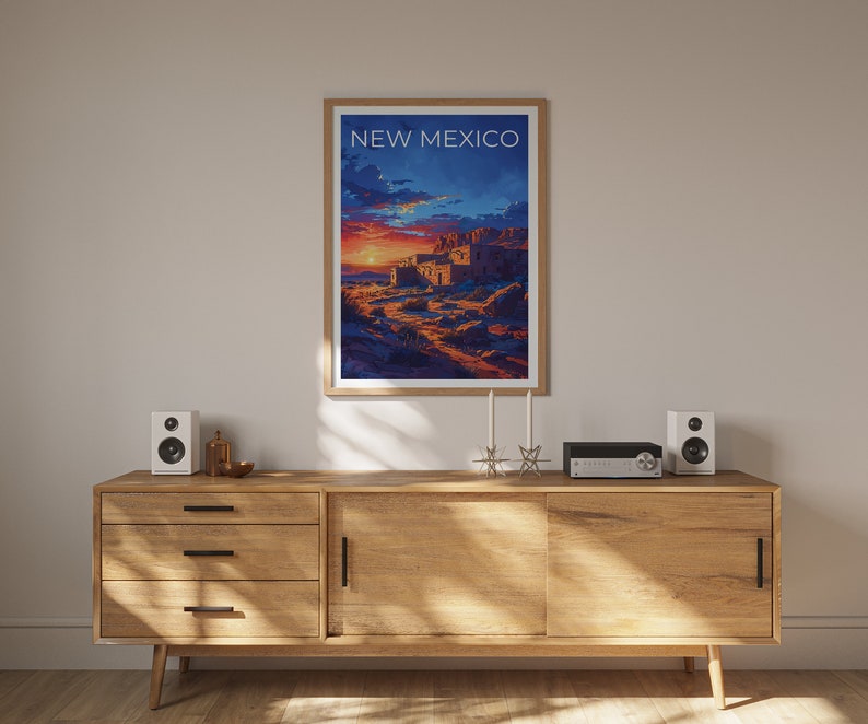 Affiche du Nouveau-Mexique, Impression du Nouveau-Mexique, Art Pueblo, Impression Pueblo, Affiche de voyage du Nouveau-Mexique, Affiche Pueblo du Nouveau-Mexique, Art mural du Nouveau-Mexique