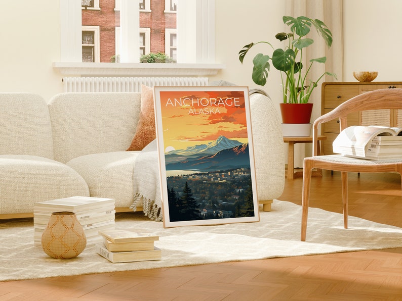 Anchorage Travel Poster, Alaska Wall Art, Alaska Print, Anchorage Poster, Alaska Poster, City Poster, Anchorage Art