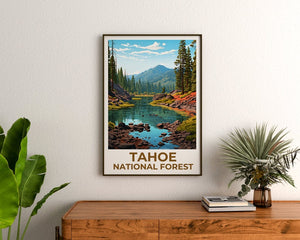 Tahoe National Forest Travel Poster, California Wall Art, California Print, Tahoe National Forest Poster, California Poster