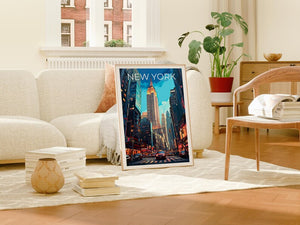 New York City Poster, Manhattan Print, New York Poster, Empire State Building Print, NYC Travel Poster, Downtown Poster, NY Art