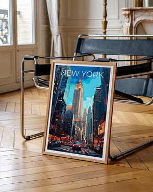 New York City Poster, Manhattan Print, New York Poster, Empire State Building Print, NYC Travel Poster, Downtown Poster, NY Art
