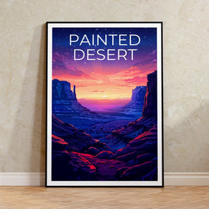 Affiche du désert peint, impression de l'Arizona, affiche de l'Arizona, impression du désert peint, affiche de voyage en Arizona, art du désert, art du désert peint