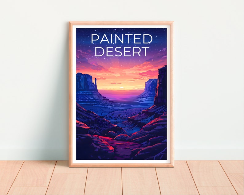 Affiche du désert peint, impression de l'Arizona, affiche de l'Arizona, impression du désert peint, affiche de voyage en Arizona, art du désert, art du désert peint