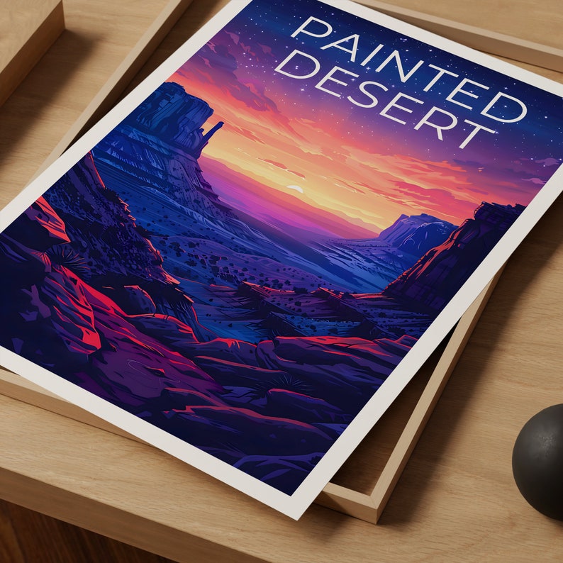 Affiche du désert peint, impression de l'Arizona, affiche de l'Arizona, impression du désert peint, affiche de voyage en Arizona, art du désert, art du désert peint