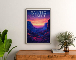 Affiche du désert peint, impression de l'Arizona, affiche de l'Arizona, impression du désert peint, affiche de voyage en Arizona, art du désert, art du désert peint