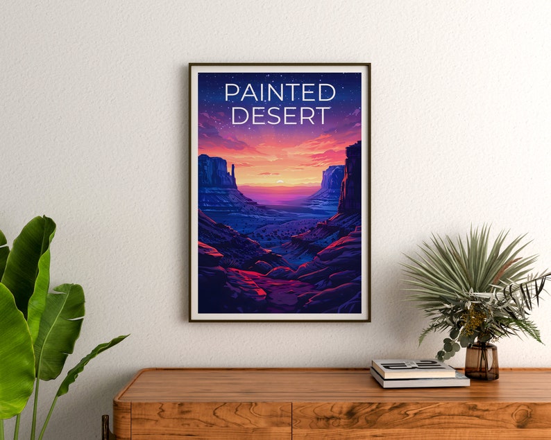 Affiche du désert peint, impression de l'Arizona, affiche de l'Arizona, impression du désert peint, affiche de voyage en Arizona, art du désert, art du désert peint