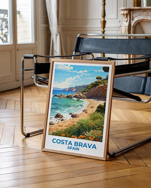Costa Brava Travel Print, Spain Poster, Beach Wall Art, Coast Illustration, Costa Brava Poster, Home Decor, Birthday Gift