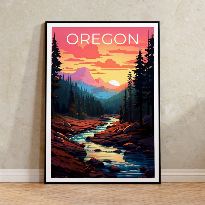 Oregon Poster, Oregon Print, Deschutes National Forest Poster, Forest Poster, Forest Print, Oregon Art