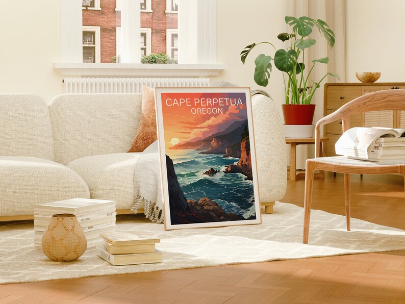 Cape Perpetua Travel Poster, Oregon Wall Art, Oregon Print, Cape Perpetua Poster, Oregon, Nature Poster, Cape Perpetua Art