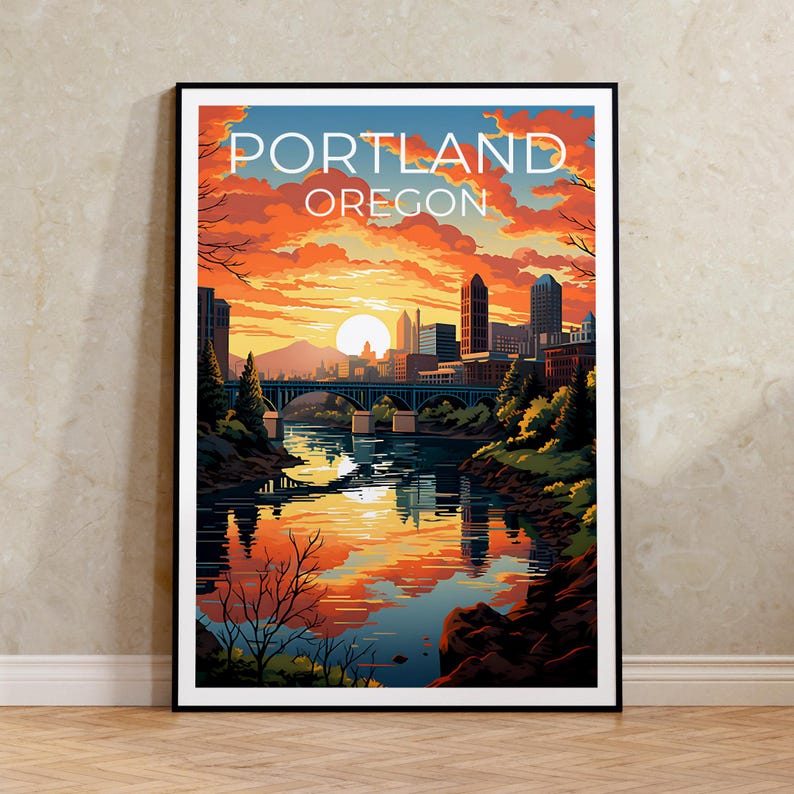 Portland Travel Poster, Oregon Wall Art, Oregon Print, Portland Poster, Oregon Poster, City Poster, Portland Art