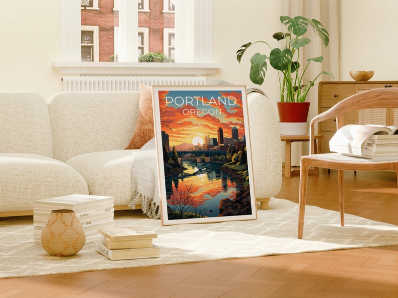 Portland Travel Poster, Oregon Wall Art, Oregon Print, Portland Poster, Oregon Poster, City Poster, Portland Art