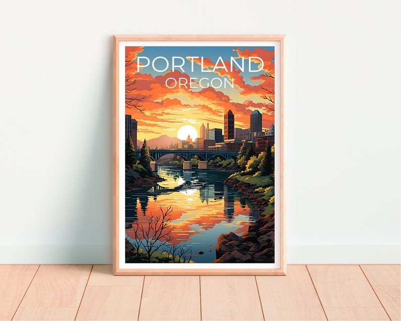 Portland Travel Poster, Oregon Wall Art, Oregon Print, Portland Poster, Oregon Poster, City Poster, Portland Art