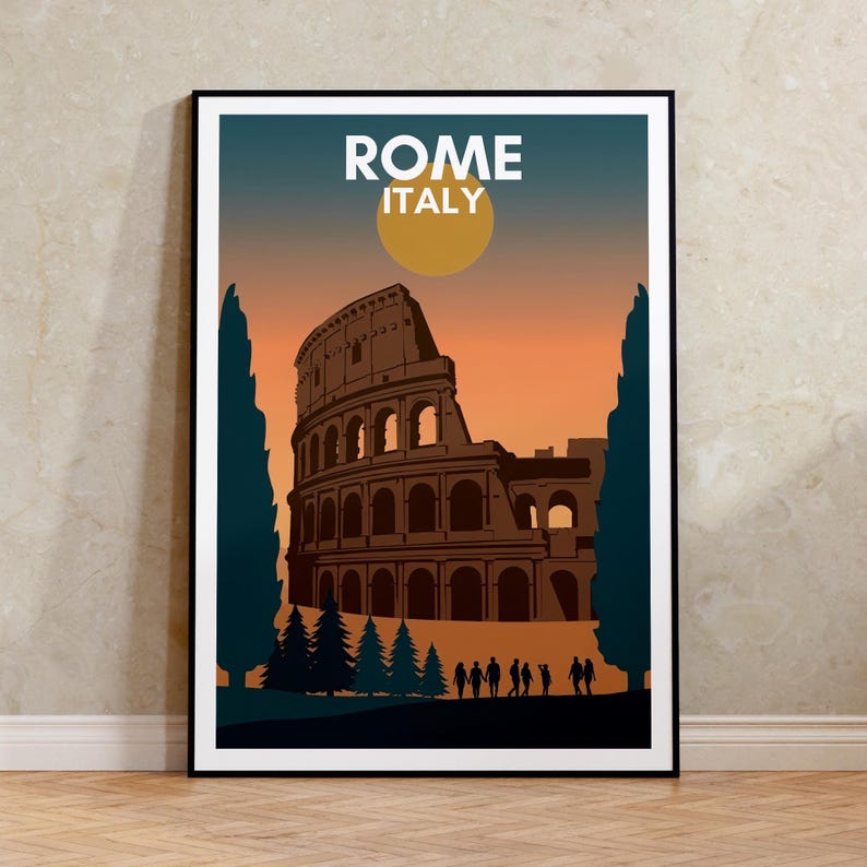 Roman Colosseum Poster - Italy Landmark Wall Art Print